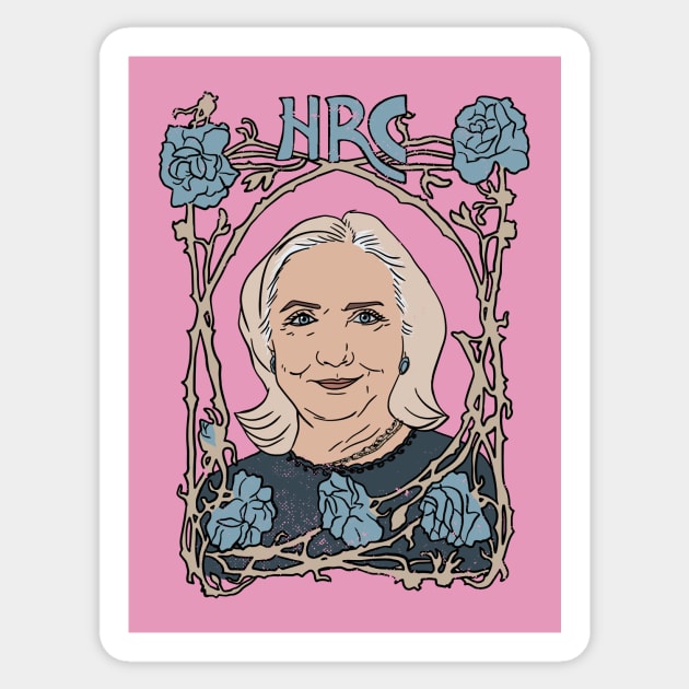 Hillary Clinton Art Nouveau Poster Sticker by Annelie